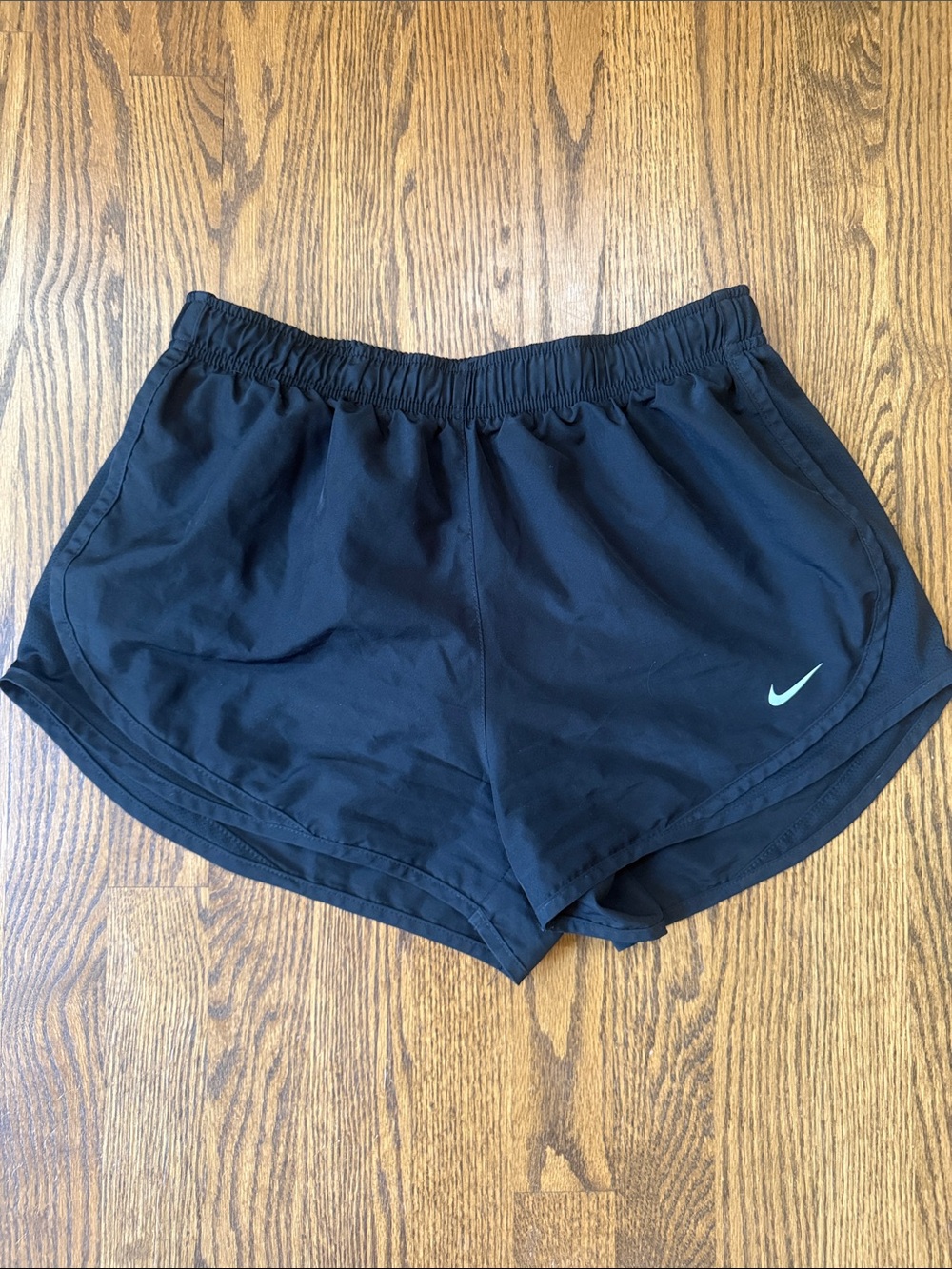 Nike Black Women's Athletic Running Shorts with Mint Swoosh